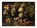 Still Life with Melons, Peaches, Figs, and Grapes, c. 1640-1650 by Michele Pace del Campidoglio