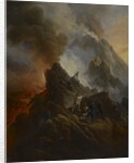 The Vesuvius Erupting, the Artist and His Father, Carle Vernet, in the Foreground., c. 1822 by Emile Jean Horace Vernet