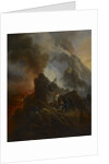 The Vesuvius Erupting, the Artist and His Father, Carle Vernet, in the Foreground., c. 1822 by Emile Jean Horace Vernet