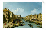 The Grand Canal near the Rialto Bridge, Venice, c.1730 by (1697-1768) Canaletto