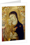 Virgin and Child with Saints Jerome and Bernardino of Siena and Six Angels, 1460s by Sano di also Ansano di Pietro di Mencio Pietro