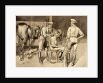 A Haircut in a Cavalry Stable, c.1893 by Frederic Remington