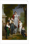 Portrait of Louise-Antoinette-Scholastique Guéhéneuc, Madame la Maréchale Lannes, Duchesse de Montebello, with her Children, 1814 by Francois Pascal Simon Baron Gerard