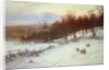 Snow Covered Fields with Sheep by Joseph Farquharson