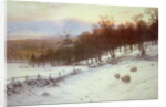 Snow Covered Fields with Sheep by Joseph Farquharson