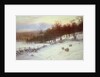 Snow Covered Fields with Sheep by Joseph Farquharson