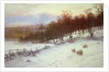 Snow Covered Fields with Sheep by Joseph Farquharson