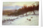 Snow Covered Fields with Sheep by Joseph Farquharson
