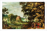 Landscape with Christ healing the Blind Man by Johann Jacob Besserer