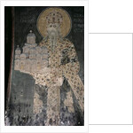 King Stephen Uros II Milutin with a model of the church, 1311-21 by Serbian School