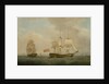 A Merchantman in Two Positions off the South Coast by Thomas Whitcombe