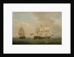 A Merchantman in Two Positions off the South Coast by Thomas Whitcombe