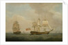 A Merchantman in Two Positions off the South Coast by Thomas Whitcombe