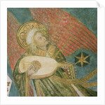 Angel musician playing a lute by French School