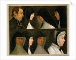 Study of Nuns, a Novice and an Abbot by German School