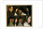 Study of Nuns, a Novice and an Abbot by German School