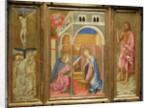 Tryptic of St. John the Baptist. Painting on wood attributed to Giovanni di Tommasino Crivelli. by School Italian