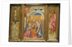 Tryptic of St. John the Baptist. Painting on wood attributed to Giovanni di Tommasino Crivelli. by School Italian
