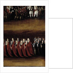 Detail of an 18th century screen used for the Fete God, representing the procession by French School