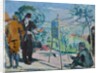 Visiting Cezanne or Cezanne painting in the countryside by Maurice Denis