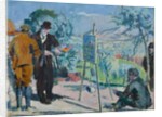 Visiting Cezanne or Cezanne painting in the countryside by Maurice Denis