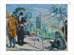 Visiting Cezanne or Cezanne painting in the countryside by Maurice Denis