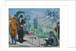 Visiting Cezanne or Cezanne painting in the countryside by Maurice Denis