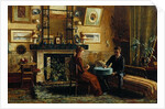 Interior with a couple playing cards, 1887-91 by Nancy A. Sabine Pasley