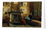 Interior with a couple playing cards, 1887-91 by Nancy A. Sabine Pasley