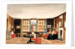 A drawing room with two seated women, c.1850 by Unknown Artist