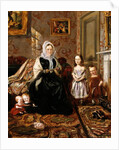 Group portrait of Henry Clark's mother-in-law, Mrs Davies, and four of his children by William Holman Hunt