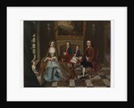 Portrait of a family in an interior, thought to be the Roubel family, 1750s by English School