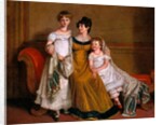 Portrait of a woman with two children in a domestic interior, c.1815 by Alfred-Edward Chalon