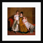 Portrait of a woman with two children in a domestic interior, c.1815 by Alfred-Edward Chalon