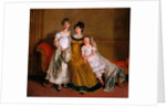 Portrait of a woman with two children in a domestic interior, c.1815 by Alfred-Edward Chalon