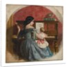 Domestic Interior with a mother and child seated at a piano, c.1860 by Charles West Cope