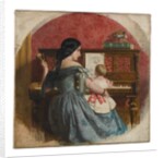 Domestic Interior with a mother and child seated at a piano, c.1860 by Charles West Cope
