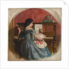 Domestic Interior with a mother and child seated at a piano, c.1860 by Charles West Cope