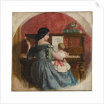 Domestic Interior with a mother and child seated at a piano, c.1860 by Charles West Cope