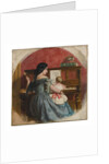 Domestic Interior with a mother and child seated at a piano, c.1860 by Charles West Cope