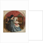 Domestic Interior with a mother and child seated at a piano, c.1860 by Charles West Cope