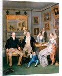 A family scene in a domestic interior, c.1815-20 by English School
