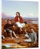 Florence, Arthur and Charles Moore on a sea-shore, 1868 by William Crosby