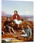 Florence, Arthur and Charles Moore on a sea-shore, 1868 by William Crosby