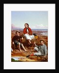 Florence, Arthur and Charles Moore on a sea-shore, 1868 by William Crosby