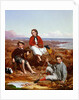 Florence, Arthur and Charles Moore on a sea-shore, 1868 by William Crosby