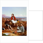 Florence, Arthur and Charles Moore on a sea-shore, 1868 by William Crosby