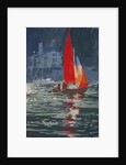 Red sail boat Salcombe - gouache - 2008 by Jennifer Wright