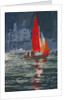 Red sail boat Salcombe - gouache - 2008 by Jennifer Wright