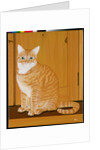 Marmalade cat by a door by Joan Freestone